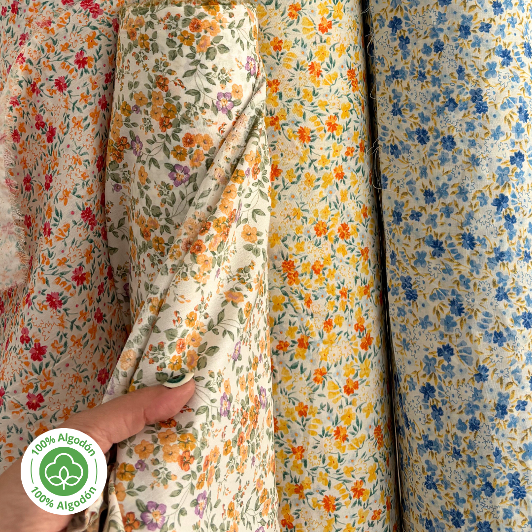 POPELINA FLORCITAS 100% ALGODÓN