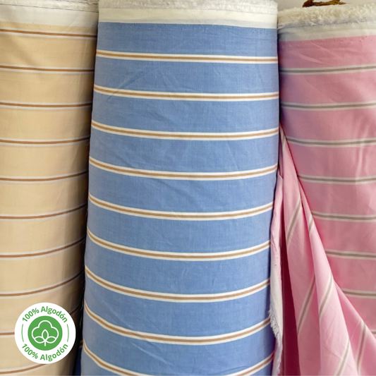 POPELINA LISTADA 100% ALGODÓN