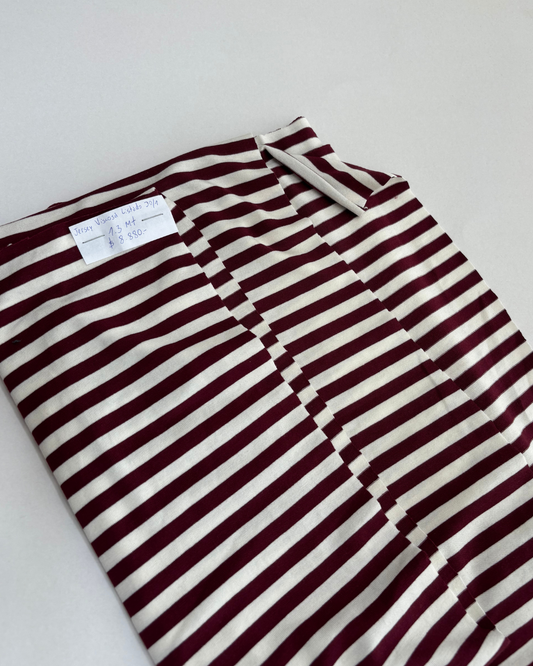 Saldo Jersey viscosa listado 30/1 crudo/burdeo