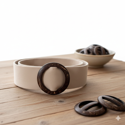 HEBILLA CINTURON DE MADERA COCO UNIDAD