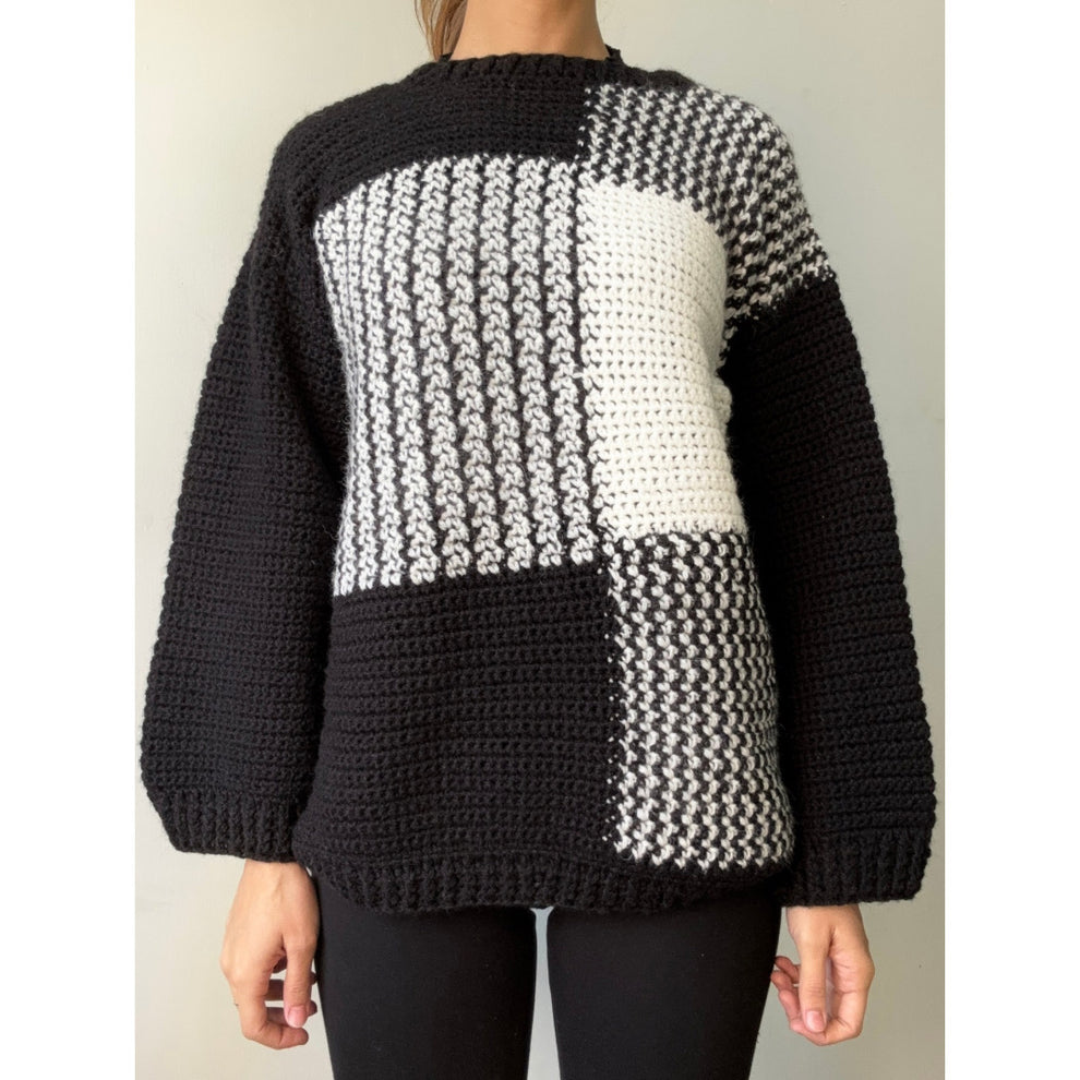 SWEATER NEGRO CON DISEÑO – Texturas del Mundo