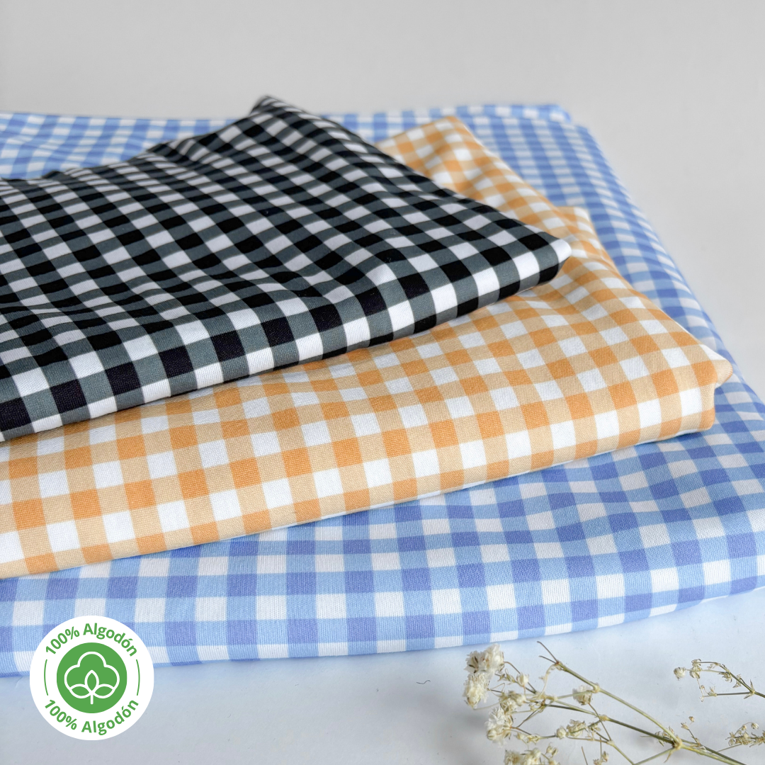 PIMA GAMUZADO CUADRILLÉ 100% ALGODÓN